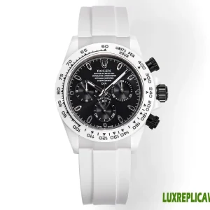 Rolex Daytona Replica Watches 40mm Mens Black Dial Rubber Strap 1:1 Clone Watch