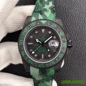 Rolex GMT-Master II Replica Watches 40mm Mens Black Dial Rubber Strap 1:1 Clone Watch
