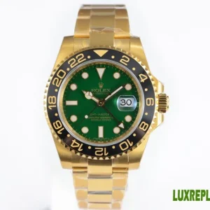 Rolex GMT-Master II Replica Watches 40mm Mens Green Dial Metal Bracelet 1:1 Clone Watch