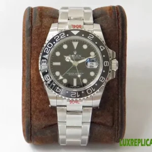 Rolex GMT-Master II Replica Watches 40mm Mens Black Dial Metal Bracelet 1:1 Clone Watch