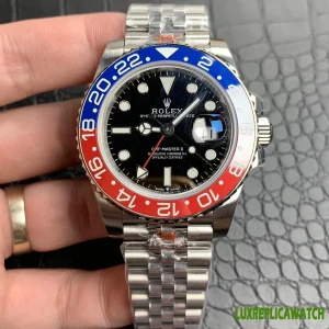 Rolex GMT-Master II Replica Watches 40mm Mens Black Dial Metal Bracelet 1:1 Clone Watch
