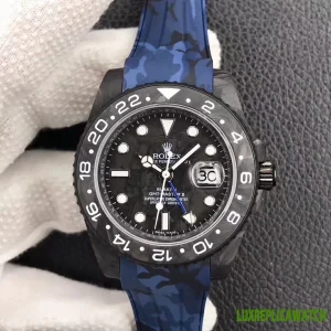 Rolex GMT-Master II Replica Watches 40mm Mens Black Dial Rubber Strap 1:1 Clone Watch