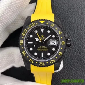 Rolex GMT-Master II Replica Watches 40mm Mens Black Dial Rubber Strap 1:1 Clone Watch