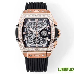 Hublot Big Bang Replica Watches 45mm Mens Black Dial Rubber Strap 1:1 Clone Watch