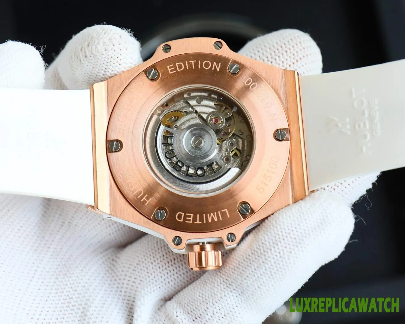 Hublot Big Bang Replica Watches 41mm Womens White Dial Rubber Strap 1:1 Clone Watch - Image 6