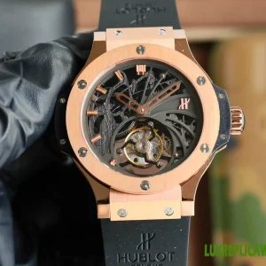 Hublot Big Bang Replica Watches 44mm Mens Black Dial Rubber Strap 1:1 Clone Watch