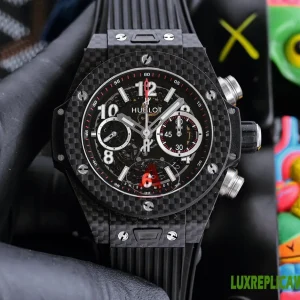 Hublot Big Bang Replica Watches 45.5mm Mens Black Dial Rubber Strap 1:1 Clone Watch