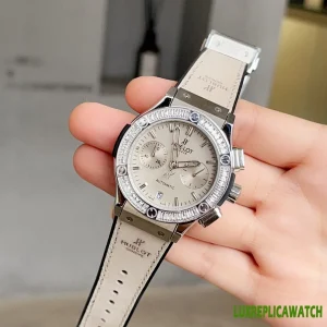 Hublot Big Bang Replica Watches 38mm Womens White Dial Leather Strap 1:1 Clone Watch
