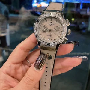 Hublot Big Bang Replica Watches 38mm Womens White Dial Leather Strap 1:1 Clone Watch