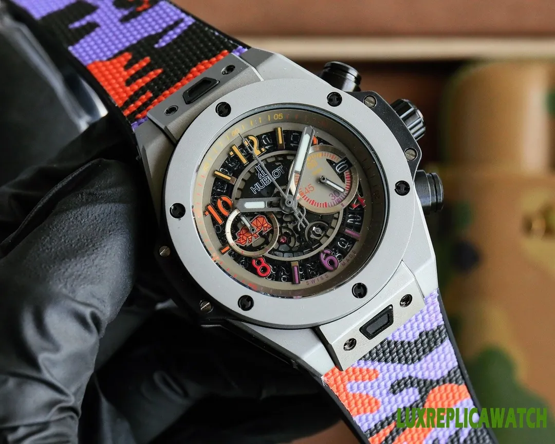 Hublot Big Bang Replica Watches 48mm Mens Skeleton Dial Rubber Strap 1:1 Clone Watch - Image 2