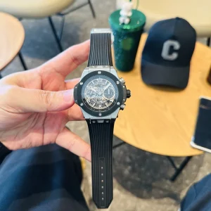 Hublot Big Bang Replica Watches 44mm Mens Skeleton Dial Rubber Strap 1:1 Clone Watch