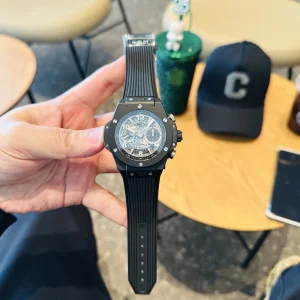 Hublot Big Bang Replica Watches 44mm Mens Skeleton Dial Rubber Strap 1:1 Clone Watch