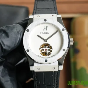 Hublot Classic Fusion Replica Watches 42mm Mens White Dial Leather Strap 1:1 Clone Watch