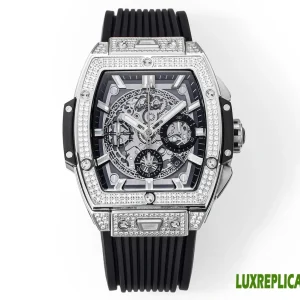 Hublot Big Bang Replica Watches 45mm Mens Black Dial Rubber Strap 1:1 Clone Watch