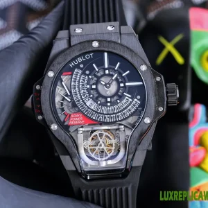 Hublot MP Series Replica Watches 45mm Mens Black Dial Rubber Strap 1:1 Clone Watch