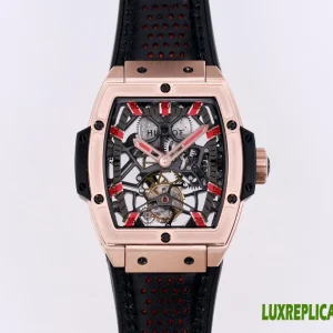 Hublot Masterpiece Replica Watches 45mm Mens Skeleton Dial Leather Strap 1:1 Clone Watch