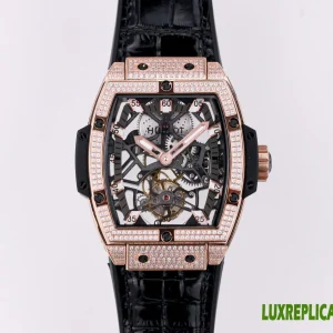 Hublot Masterpiece Replica Watches 45mm Mens White Dial Leather Strap 1:1 Clone Watch
