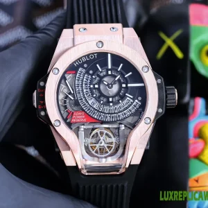 Hublot MP Series Replica Watches 45mm Mens Black Dial Rubber Strap 1:1 Clone Watch