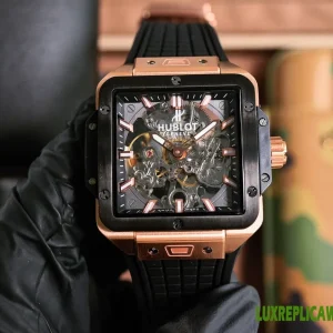 Hublot Spirit of Big Bang Replica Watches 42mm Mens Black Dial Rubber Strap 1:1 Clone Watch