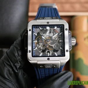 Hublot Spirit of Big Bang Replica Watches 42mm Mens Blue Dial Rubber Strap 1:1 Clone Watch