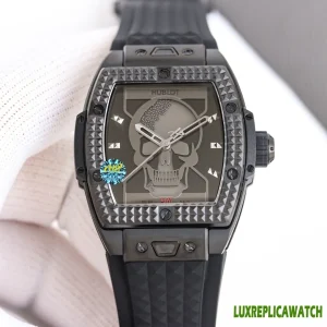 Hublot Skull Collection Replica Watches 45mm Mens Grey Dial Rubber Strap 1:1 Clone Watch