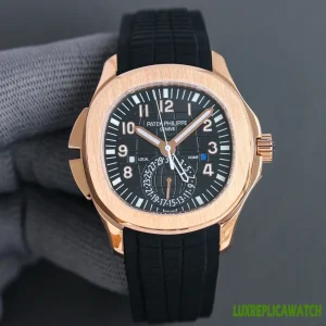 Patek Philippe Aquanaut Replica Watches 40.8mm Mens Black Dial Rubber Strap 1:1 Clone Watch