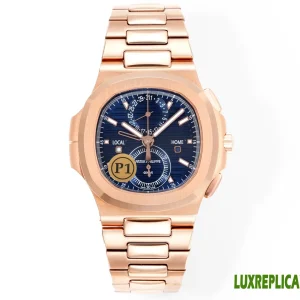 Patek Philippe Nautilus Replica Watches 40mm Mens Blue Dial Metal Bracelet 1:1 Clone Watch