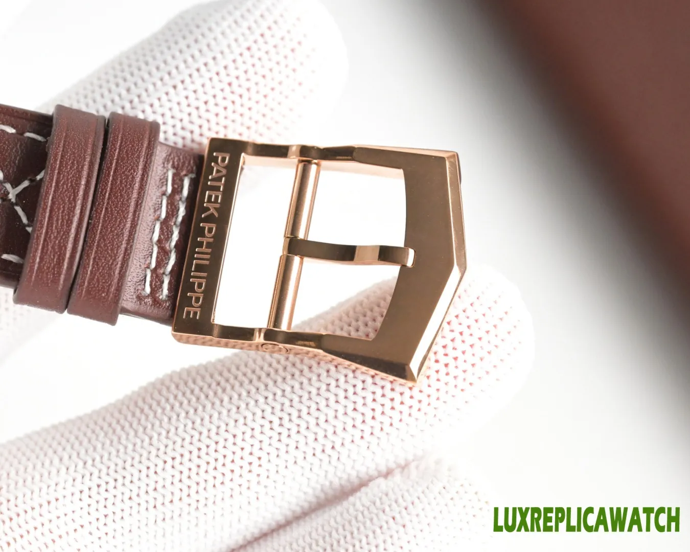 Patek Philippe Calatrava Replica Watches 40.8mm Mens Brown Dial Leather Strap 1:1 Clone Watch - Image 5