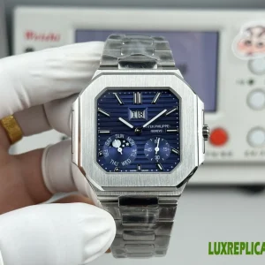 Patek Philippe Cubitus Replica Watches 45mm Mens Blue Dial Metal Bracelet 1:1 Clone Watch