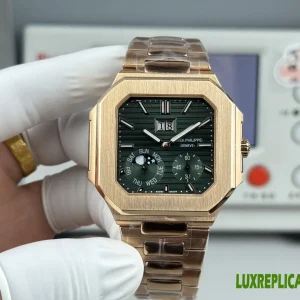 Patek Philippe Cubitus Replica Watches 45mm Mens Green Dial Metal Bracelet 1:1 Clone Watch