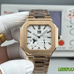 Patek Philippe Cubitus Replica Watches 45mm Mens White Dial Metal Bracelet 1:1 Clone Watch