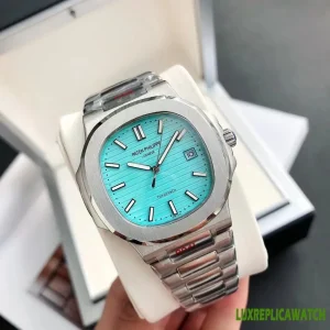 Patek Philippe Nautilus Replica Watches 40mm Mens Turquoise Dial Metal Bracelet 1:1 Clone Watch