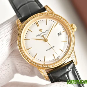 Patek Philippe Twenty4 Replica Watches 39mm Womens White Dial Leather Strap 1:1 Clone Watch