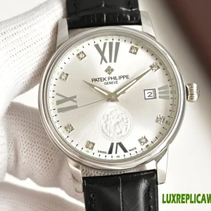 Patek Philippe Twenty-4 Replica Watches 30mm Womens White Dial Leather Strap 1:1 Clone Watch