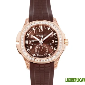 Patek Philippe Aquanaut Replica Watches 40.8mm Mens Brown Dial Rubber Strap 1:1 Clone Watch