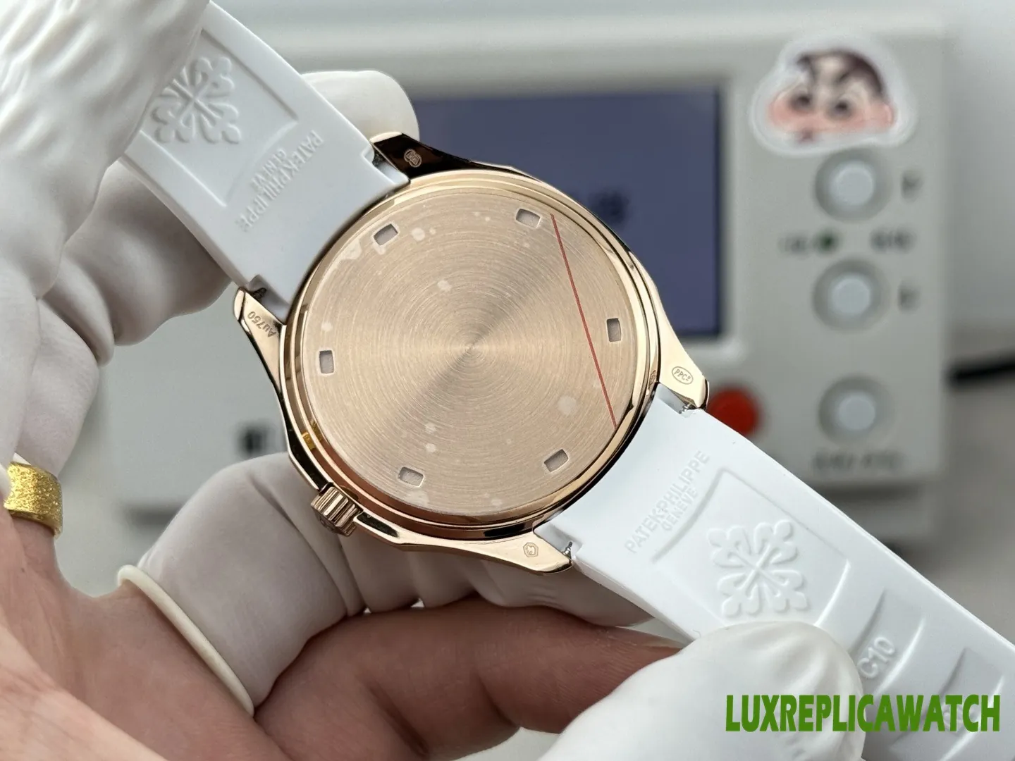 Patek Philippe Aquanaut Luce Replica Watches 38mm Womens White Dial Rubber Strap 1:1 Clone Watch - Image 8