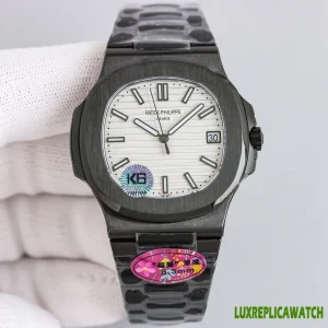 Patek Philippe Nautilus Replica Watches 40mm Mens White Dial Metal Bracelet 1:1 Clone Watch