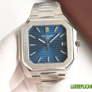 Patek Philippe Nautilus Replica Watches 45mm Mens Blue Dial Metal Bracelet 1:1 Clone Watch