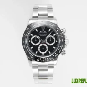 Rolex Daytona Replica Watches 40mm Mens Black Dial Metal Bracelet 1:1 Clone Watch