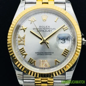 Rolex Datejust Replica Watches 36mm Mens Silver Dial Metal Bracelet 1:1 Clone Watch