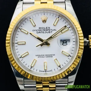 Rolex Datejust Replica Watches 36mm Mens White Dial Metal Bracelet 1:1 Clone Watch