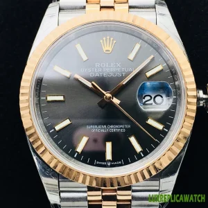 Rolex Datejust Replica Watches 36mm Mens Grey Dial Metal Bracelet 1:1 Clone Watch