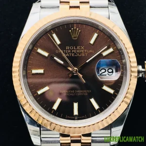 Rolex Datejust Replica Watches 36mm Mens Brown Dial Metal Bracelet 1:1 Clone Watch