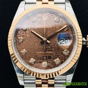 Rolex Datejust Replica Watches 36mm Mens Chocolate Dial Metal Bracelet 1:1 Clone Watch