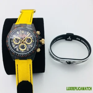 Rolex Daytona Replica Watches 40mm Mens Skeleton Dial Rubber Strap 1:1 Clone Watch