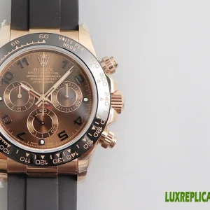 Rolex Daytona Replica Watches 40mm Mens Brown Dial Rubber Strap 1:1 Clone Watch