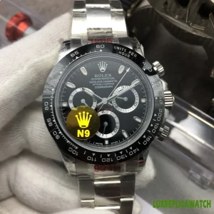 Rolex Daytona Replica Watches 40mm Mens Black Dial Metal Bracelet 1:1 Clone Watch