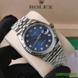 Rolex Datejust Replica Watches 36mm Mens Blue Dial Metal Bracelet 1:1 Clone Watch