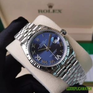 Rolex Datejust Replica Watches 36mm Mens Blue Dial Metal Bracelet 1:1 Clone Watch
