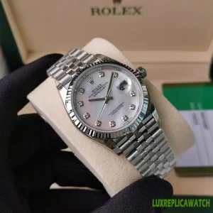 Rolex Datejust Replica Watches 36mm Mens White Dial Metal Bracelet 1:1 Clone Watch